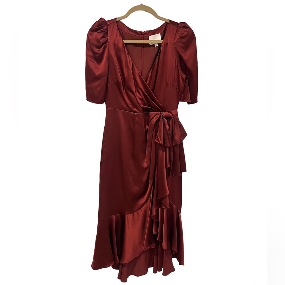 NWT Cinq à Sept Silk Ruffled Wrap Dress (2)
